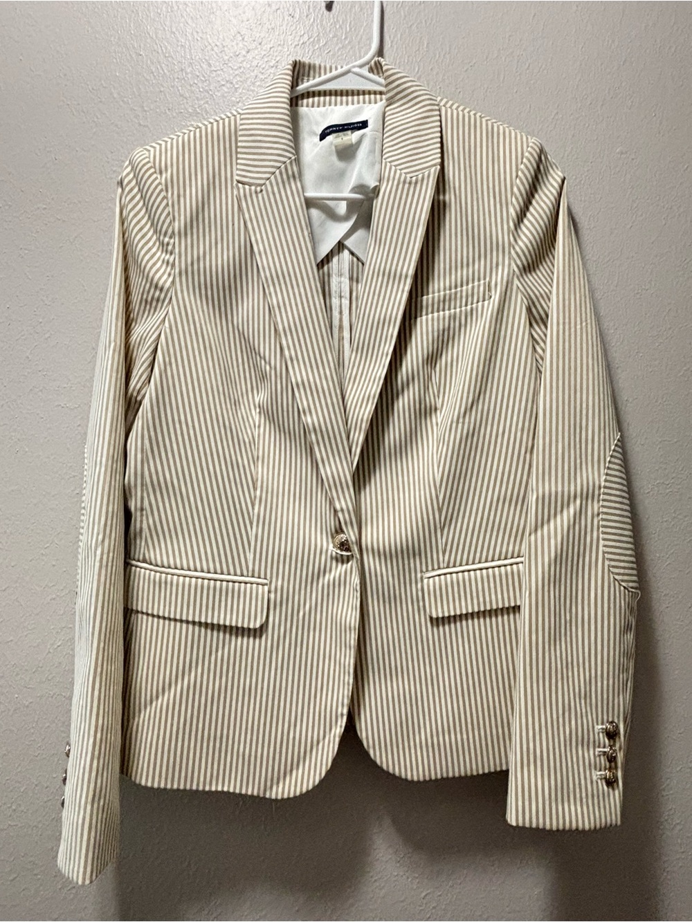 Striped Cream & White Women's Blazer
